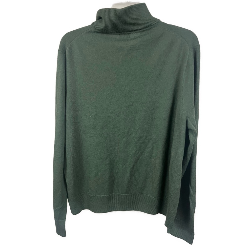 J. Crew‎ Men's Merino Wool Blend Green Quarter Zip Pullover Sweater- Size XL - Picture 3 of 8